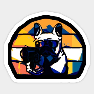 French bulldog Pistol Sticker